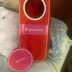 American Girl Red and White Doll storage Carrier case and bag
